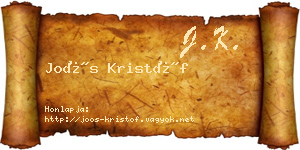 Joós Kristóf névjegykártya