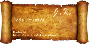 Joós Kristóf névjegykártya