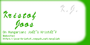 kristof joos business card